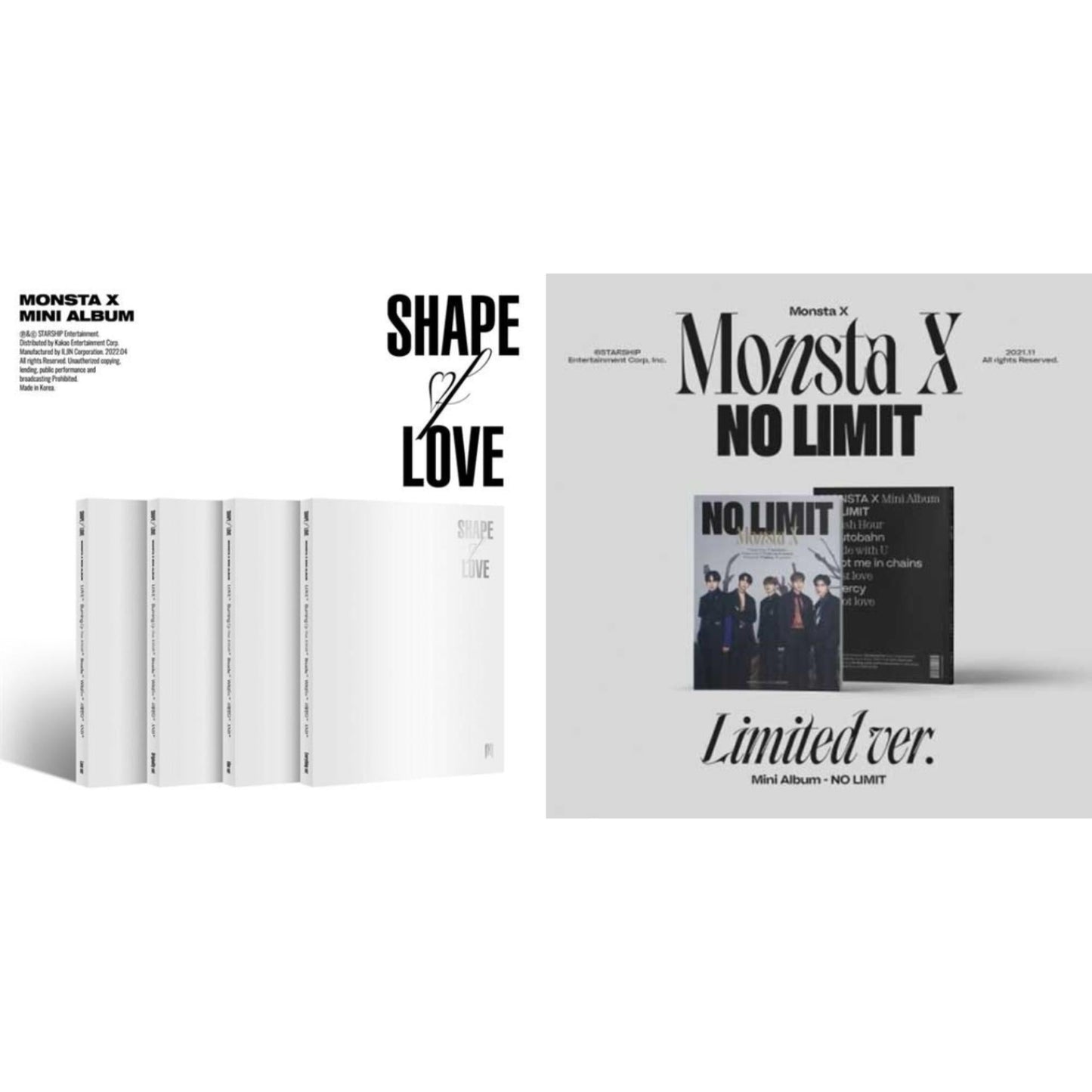 Monsta X - No Limit (Limited Ver.) & Shape Of Love - CD Bundle