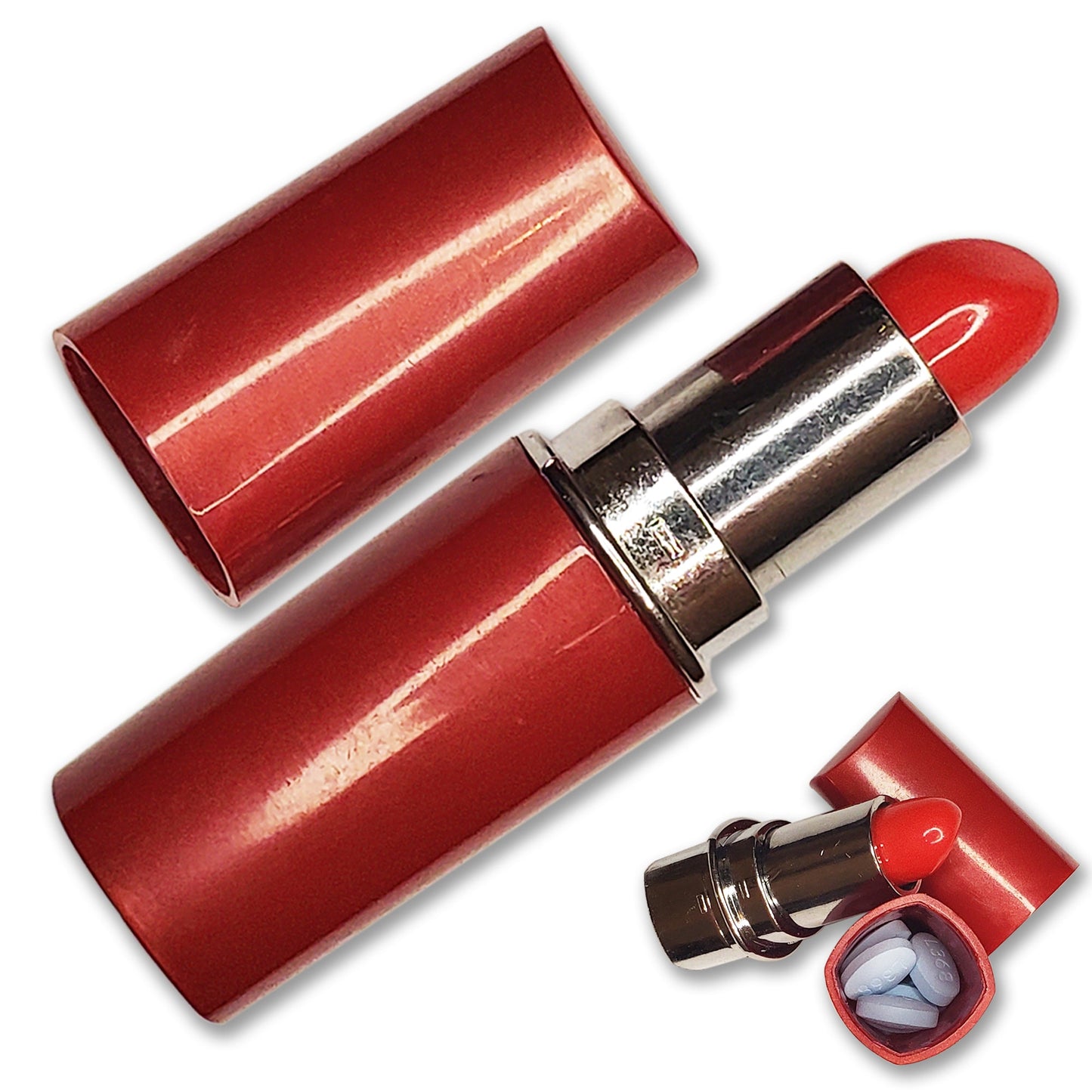 Fake Lipstick Diversion Safe - Concealed Compartment for Stealthy Storage of Valuables