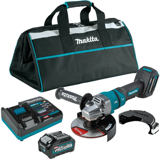 Makita GAG14M1 40V max XGT® Brushless Cordless 4‑1/2” / 6" Paddle Switch Angle Grinder Kit, with Electric Brake (4.0Ah)