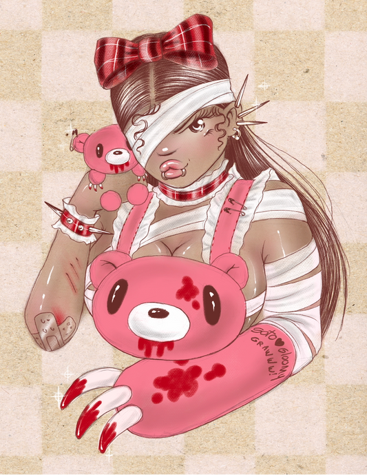 Manuela Soto Sosa - Plushie_x_Bandage - Art Print - Gloomy Bear Exhibition