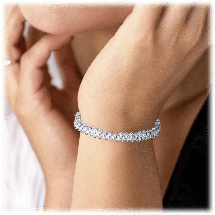 Marquise Cubic Zirconia Tennis Bracelet with AAA+ Cubic Zirconia