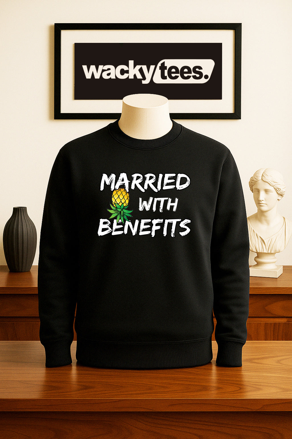 Married With Benefits Upside Down Pineapple Swingers Funny Adult Humor Graphic Tee Shirt