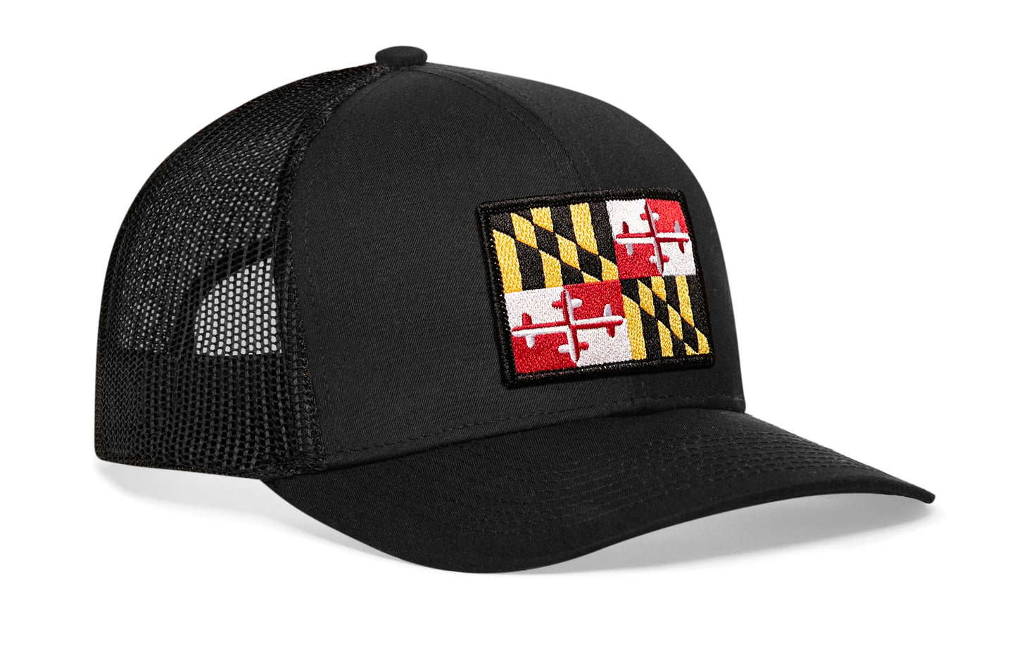 Maryland Flag Trucker Hat  |  Black MD Snapback