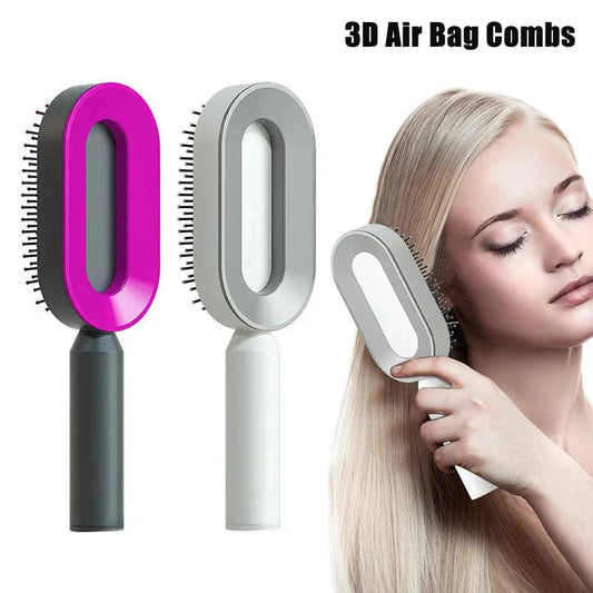 Massage Comb Hair Brush Self Cleaning Hair Brush for Women One-Key Quick Hair Comb 3D Air Cushion Hair Styling Tools Airbag Comb - Premium  from Lizard Vigilante - Just $19.99! Shop now at Lizard Vigilante