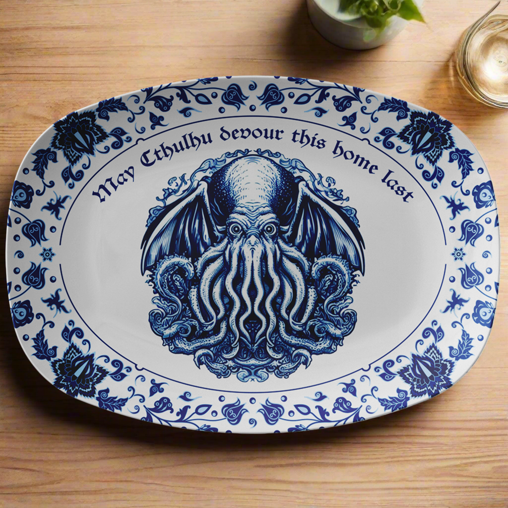 "May Cthulhu Devour This Home Last" 10x14 Serving Platter