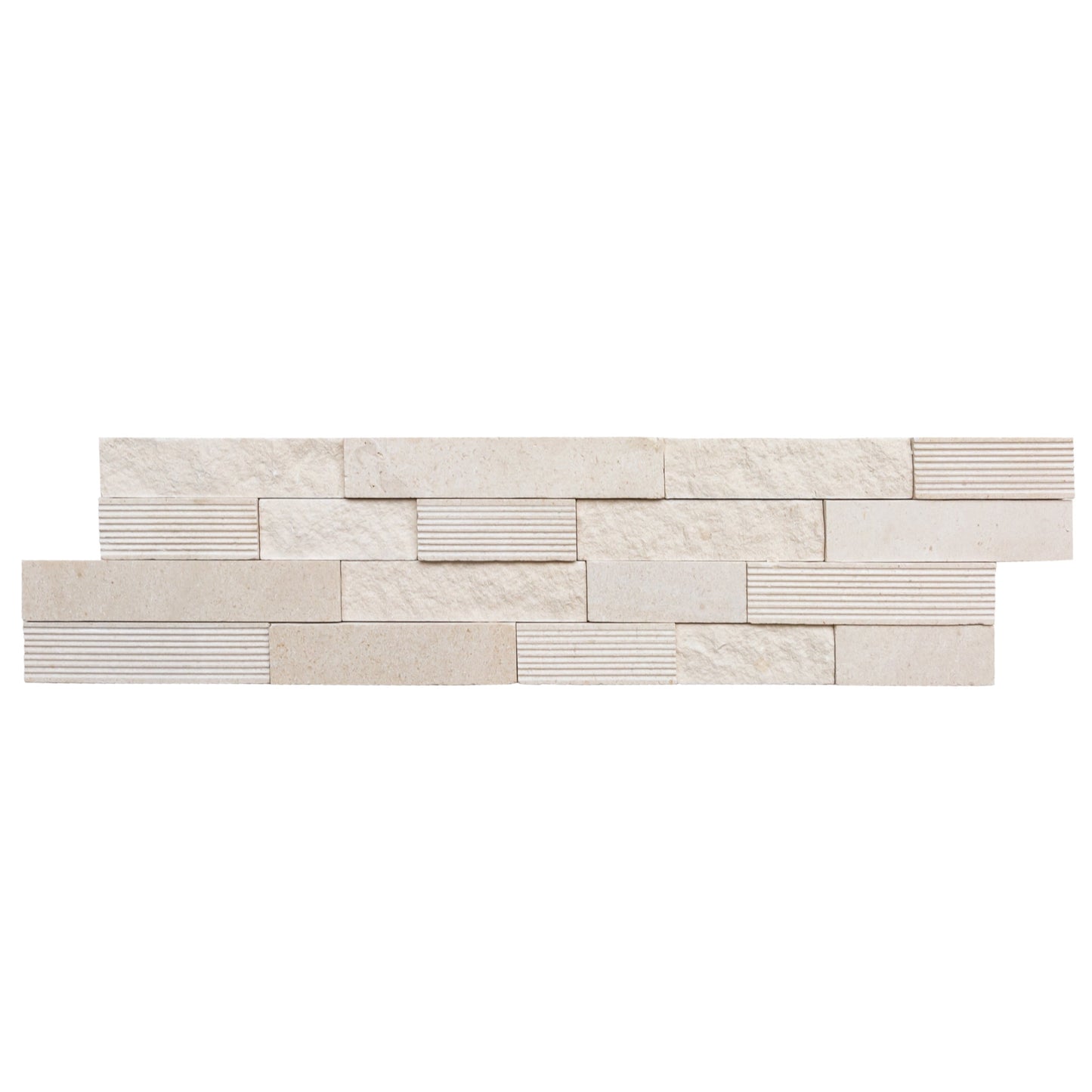 Mayra White Ledger Multi-surface 3D Panel 6"x24" Marble Wall Tile - Full Truckload