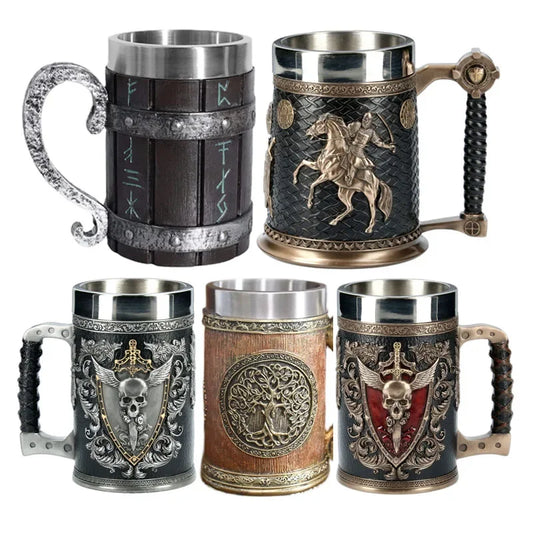 Medieval Viking Retro 3D Sword Skull Beer Mug With Stainless Steel Insert Resin Big Capacity Coffee Cups Men's Halloween Gift - Premium  from Lizard Vigilante - Just $63.99! Shop now at Lizard Vigilante