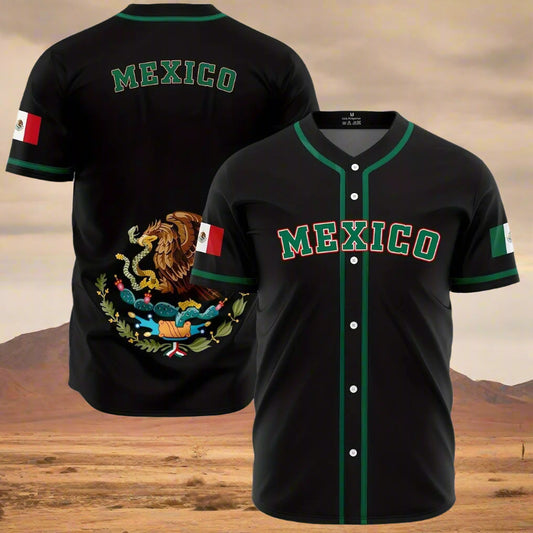 Men Women Mexican Flag 3D Print Baseball Tshirt Quick Drying Training Top Button Sport Short Sleeve Baseball Jersey Unisex Tops - Premium  from Lizard Vigilante - Just $38.99! Shop now at Lizard Vigilante