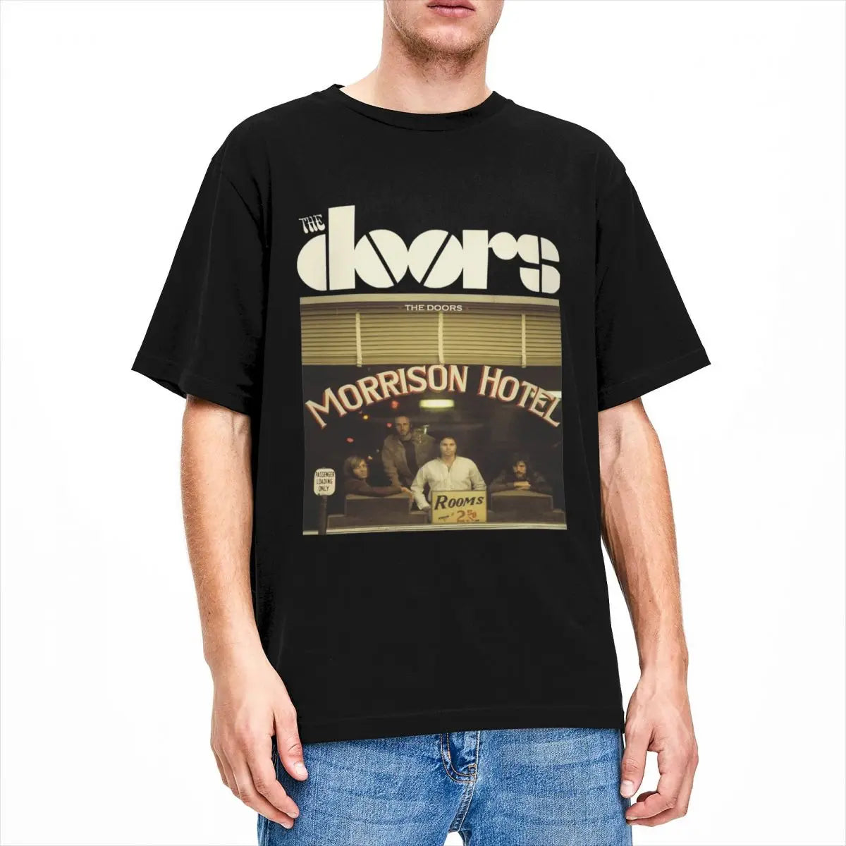Men Women The Doors Band Morrison Hotel Shirt Accessories Pure Cotton T-shirt Clothing Casual Tee Shirt Adult - Premium  from Lizard Vigilante - Just $19.99! Shop now at Lizard Vigilante