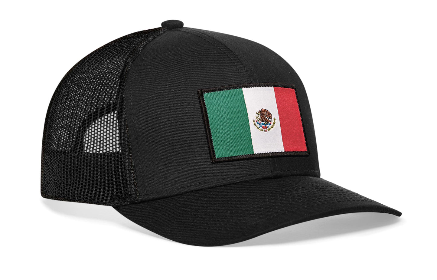 Mexican Flag Trucker Hat  |  Black Mexico Snapback