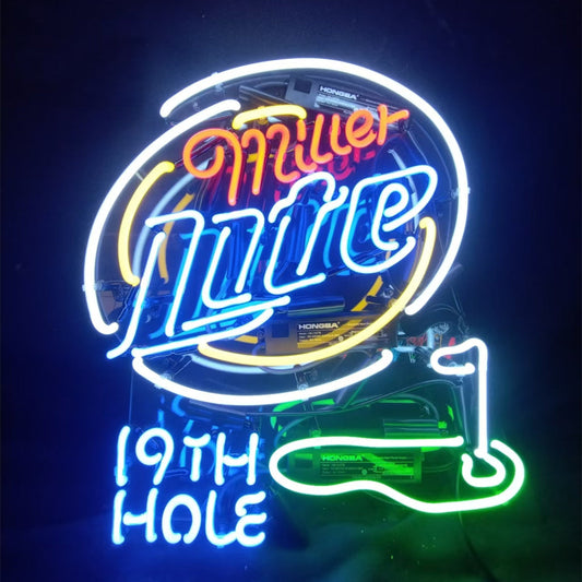 Miller Lite 19th Hole Golf Neon Light Sign