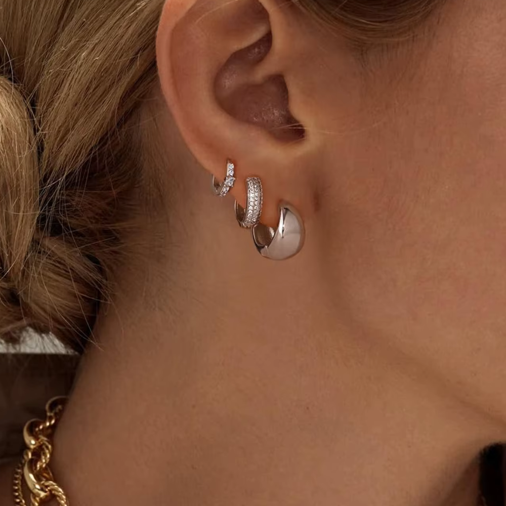 Dainty Huggie Hoop Earrings -3 Pairs