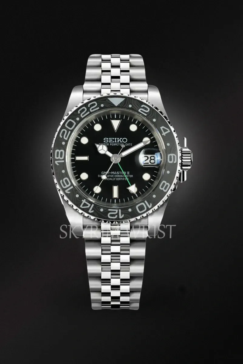 Mod GMT-Master II Bruce Wayne-Carbon Fiber Bezel