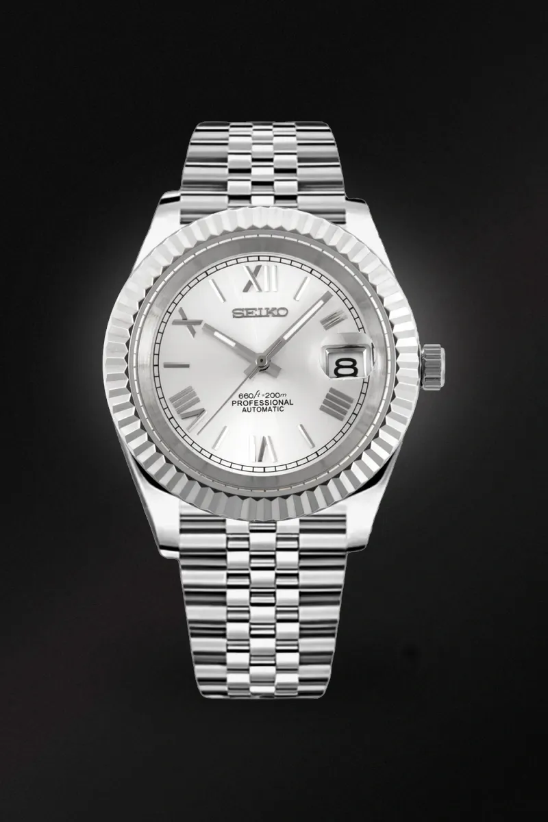 Mod Datejust Roman Silver