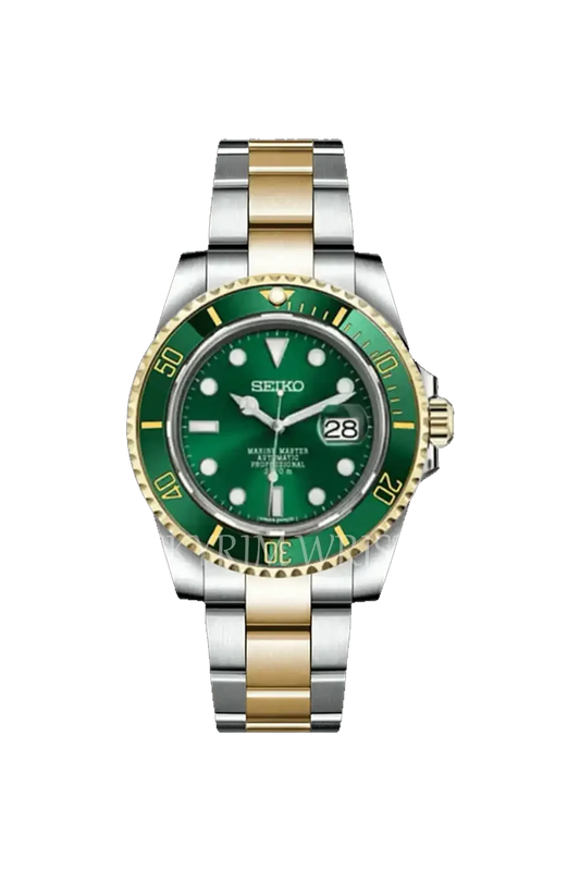Mod Submariner Two-Tone Gold Green