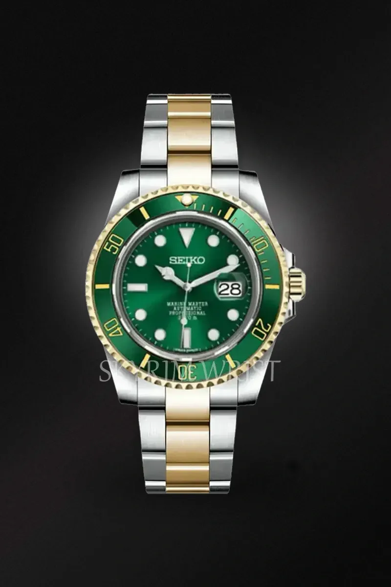Mod Submariner Two-Tone Gold Green