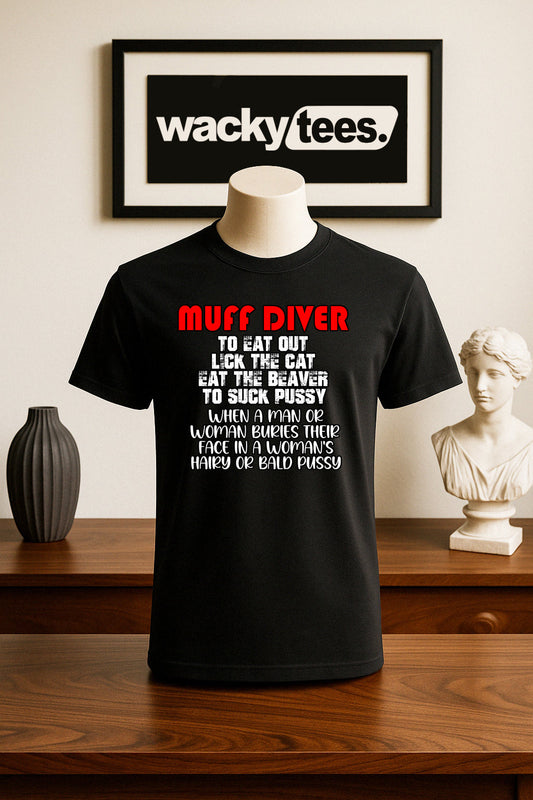 Muff Diver Description Definition Funny Adult Humor Graphic Tee Shirt