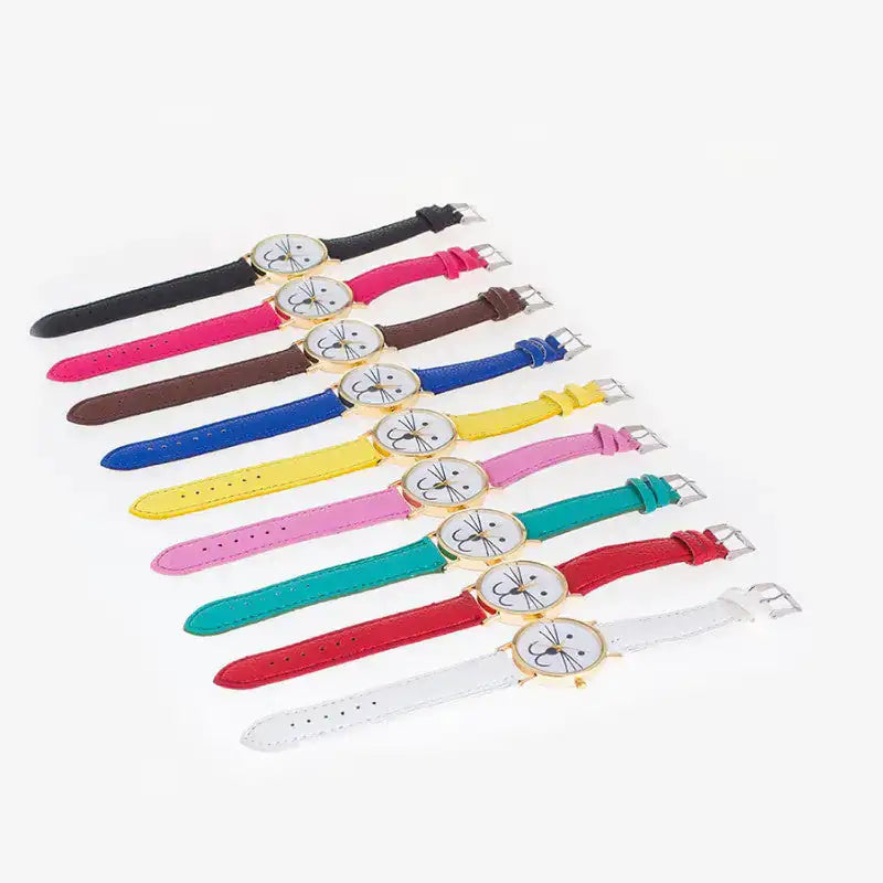 Mr. Whiskers Cat Watches 9 lives And 9 colors