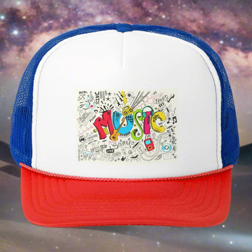 Music Graphic Trucker Caps - Lizard Vigilante