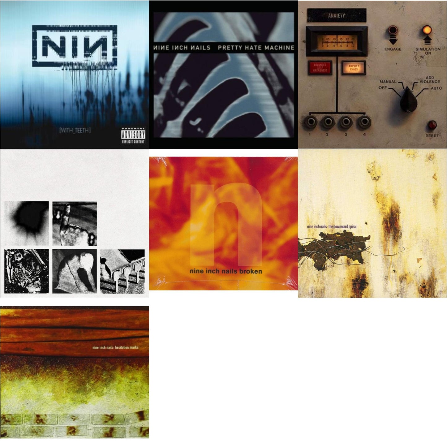 With Teeth & Pretty Hate Machine & Add Violence Ep & Bad Witch & Broken & Downward Spiral & Hesitation Marks