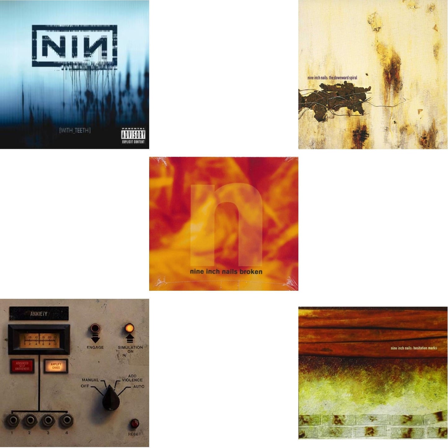 With Teeth & Add Violence Ep & Broken & Downward Spiral & Hesitation Marks