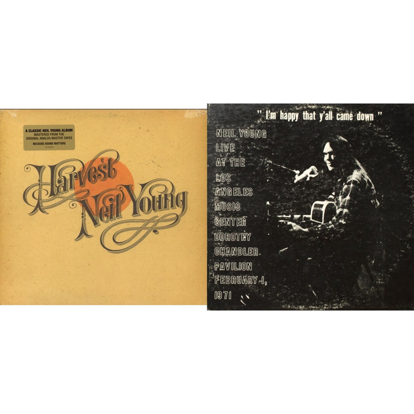 Neil Young - Dorothy Chandler Pavilion 1971 & Harvest - LP Vinyl Bundle