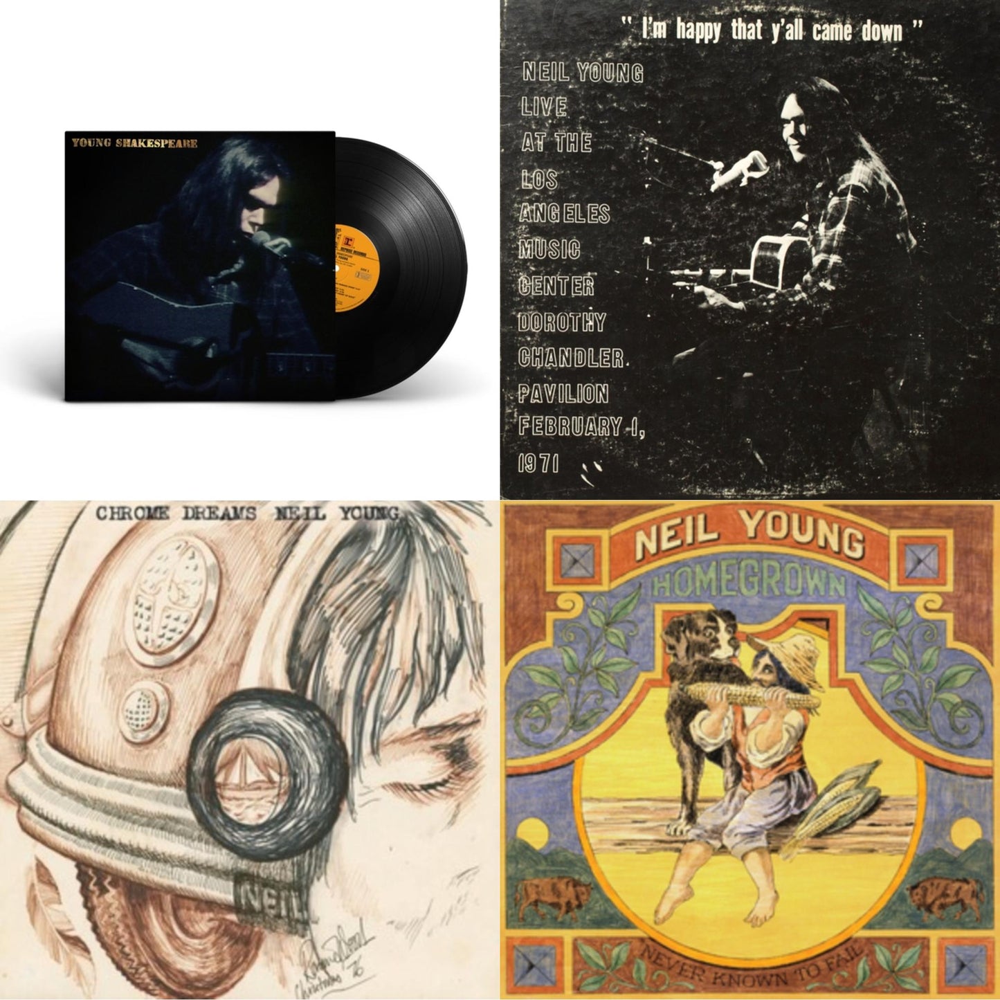Chrome Dreams (2LP) & Dorothy Chandler Pavilion 1971 & Young Shakespeare & Homegrown