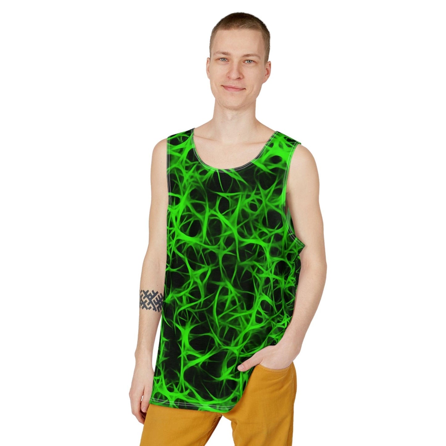 Neon Green Charged Men's Tank - Lizard Vigilante
