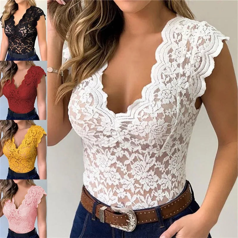New Tanks For Women Summer Women Lace Sexy Camisole V Neck Tank Top Underwear Vest Candy Color Bralette Female Lace Underwears - Premium  from Lizard Vigilante - Just $12.99! Shop now at Lizard Vigilante