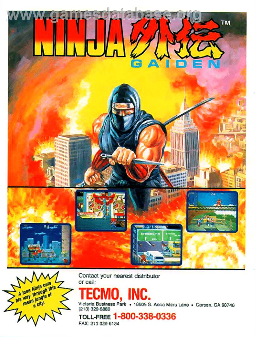 Ninja Gaiden Sega Genesis Mega Drive Video Game Cartridge