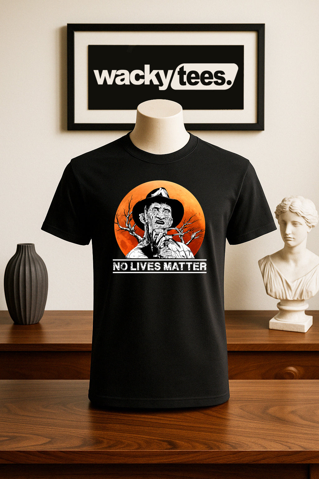 No Lives Matter Freddy Krueger Horror Terror Halloween Graphic Tee Shirt