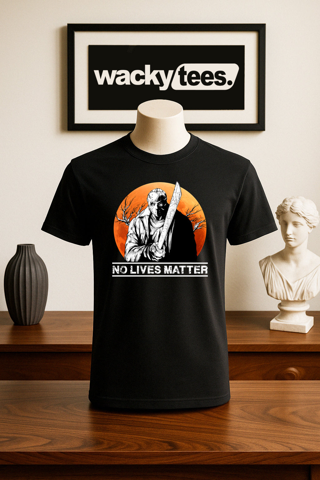 No Lives Matter Jason Voorhees Horror Terror Halloween Graphic Tee Shirt