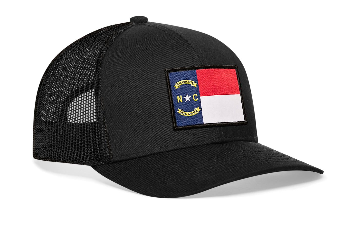 North Carolina Flag Trucker Hat  |  Black NC Snapback