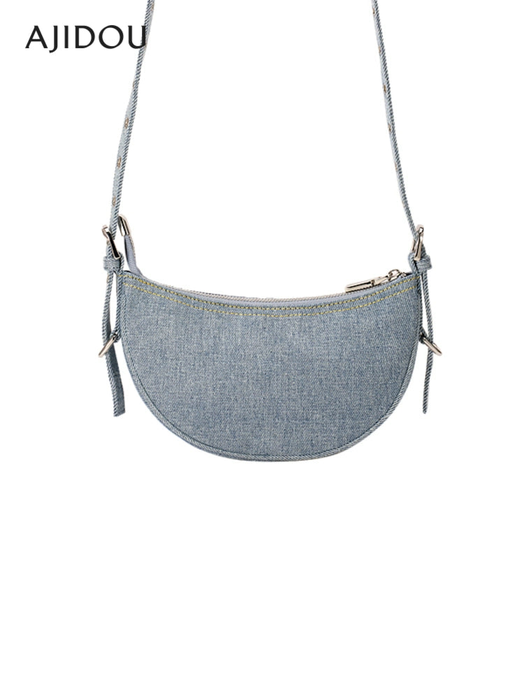 Ajidou Denim Patchwork Retro Crossbody Bag – Small Shoulder Bag for Women - Premium shoulder bag from Lizard Vigilante - Just $108.88! Shop now at Lizard Vigilante