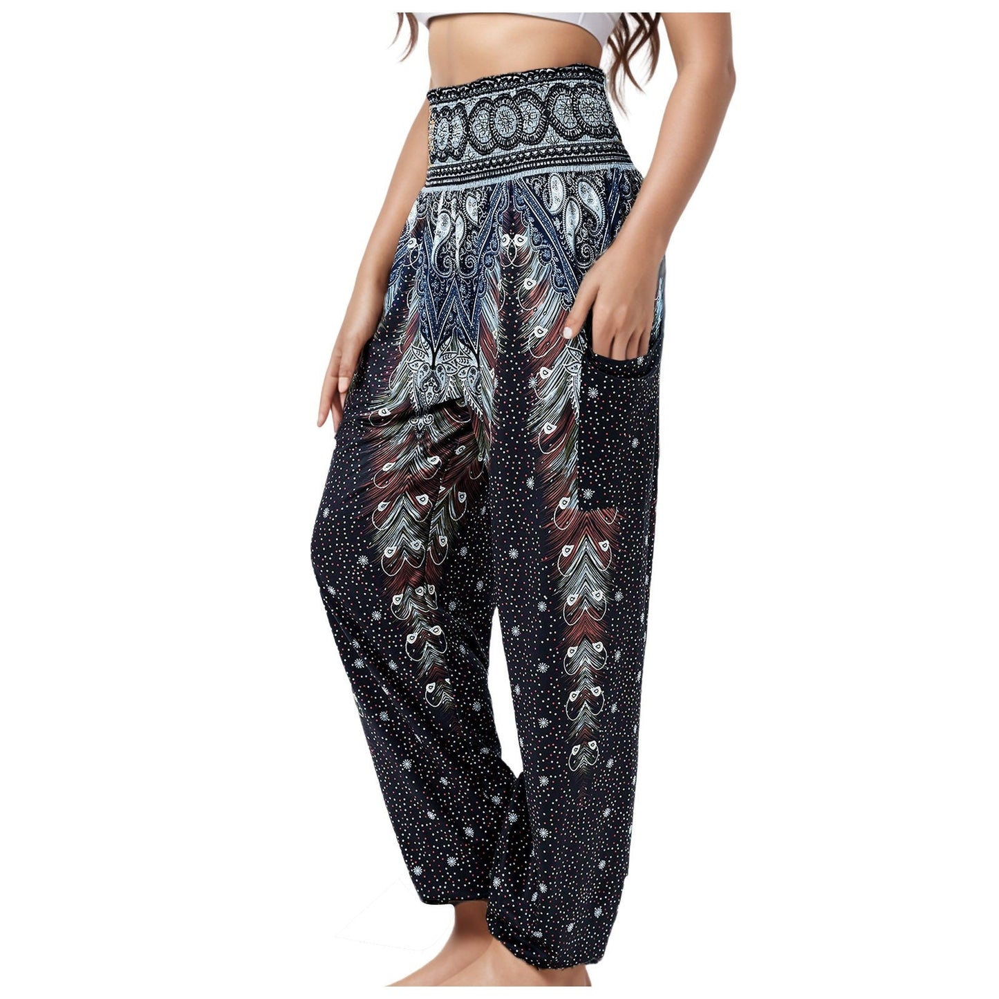 Women's Striped Digital Floral Print Casual Jumpsuit