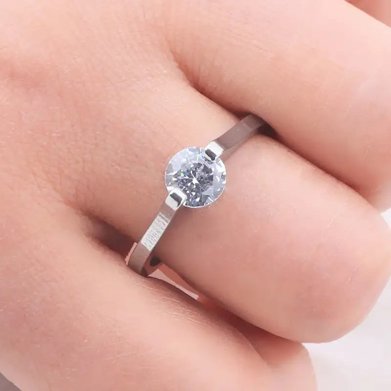 Fashion Diamond Ring Titanium Steel Ornament Simple Female Niche Jewelry Stainless Steel