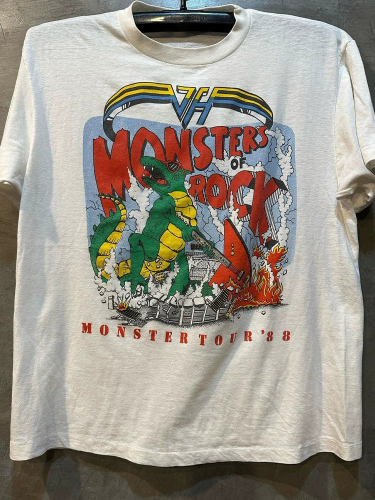 Monsters of Rock Old Metal Rock Band Short Sleeve Vintage American Retro T-shirt Men - Lizard Vigilante