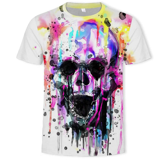 KISS Skull Print Slim Fit Crewneck T-Shirt - Popular Short Sleeve Tee - Premium t-shirt from Lizard Vigilante - Just $22.99! Shop now at Lizard Vigilante