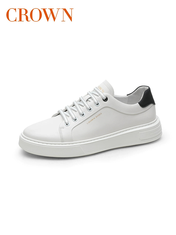 Walk on Clouds: Crown's Luxurious Leather Sneakers for Effortless Elegance - Premium sneakers from Lizard Vigilante - Just $181.08! Shop now at Lizard Vigilante