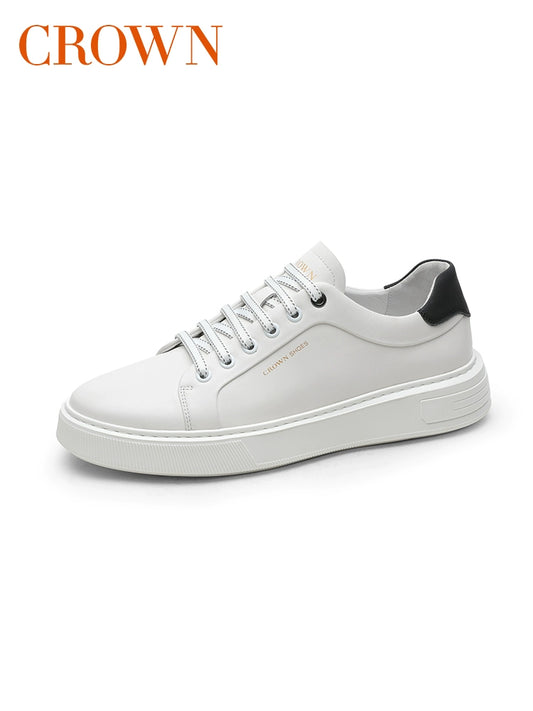 Walk on Clouds: Crown's Luxurious Leather Sneakers for Effortless Elegance - Premium sneakers from Lizard Vigilante - Just $181.08! Shop now at Lizard Vigilante