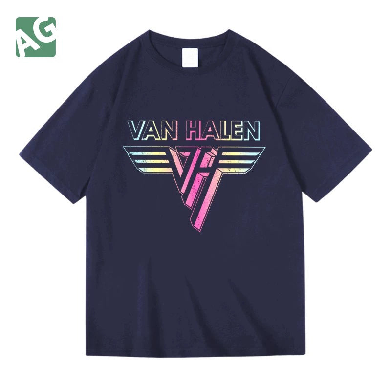 Agitation Van Halen Heavy Metal T-Shirt – 100% Cotton Loose-Fit Rock Festival Tee for Men and Women - Premium t-shirt from Lizard Vigilante - Just $28.88! Shop now at Lizard Vigilante