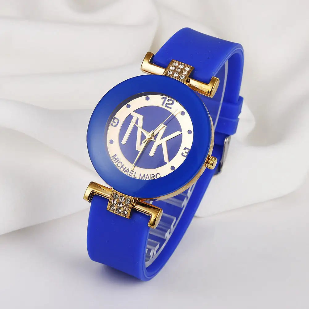 Fashion Women's Diamond Silicone Strap Quartz Watch