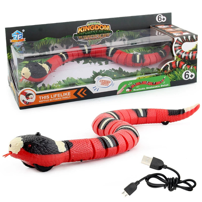 Electric Silver Ring Snake Toy – Intelligent Sensor Obstacle Avoidance, Funny Cat Self-Hi Charging Toy for All Ages - Premium cat toy from Lizard Vigilante - Just $19.88! Shop now at Lizard Vigilante