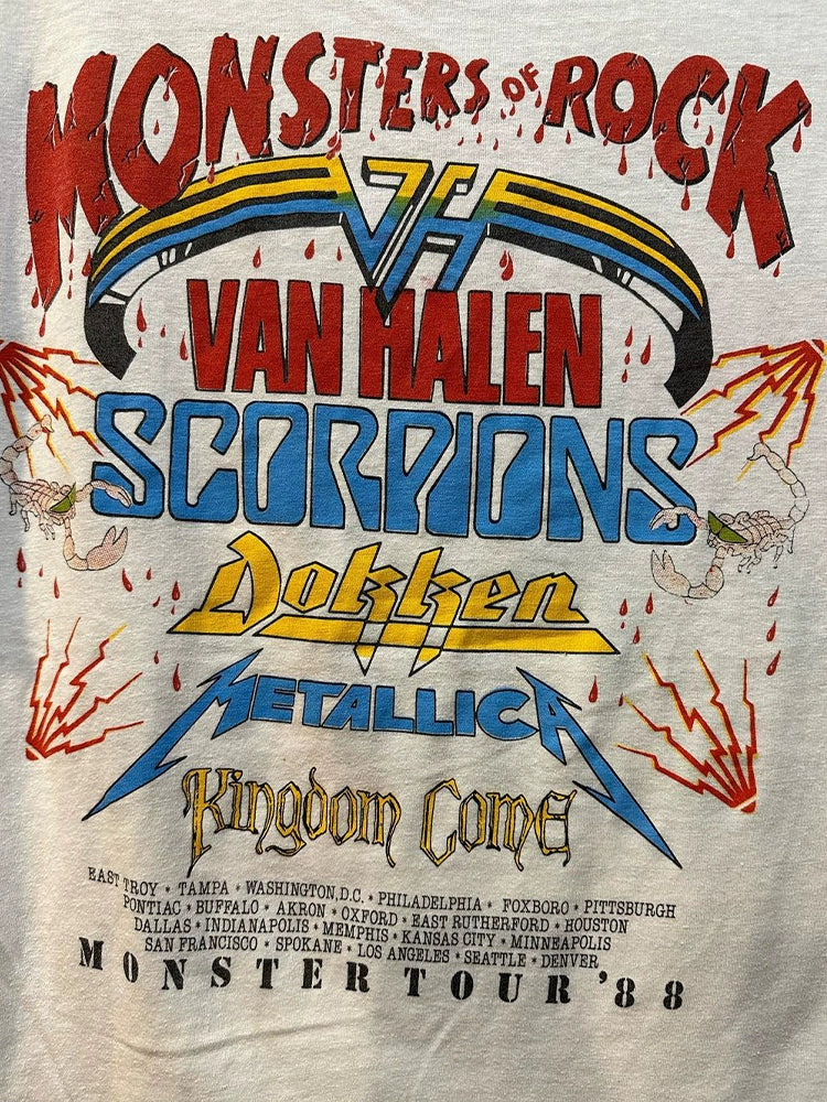 Monsters of Rock Old Metal Rock Band Short Sleeve Vintage American Retro T-shirt Men - Lizard Vigilante