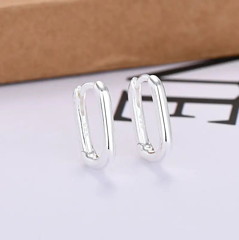 European And American Entry Lux U-shaped Earrings Female Simple Solid