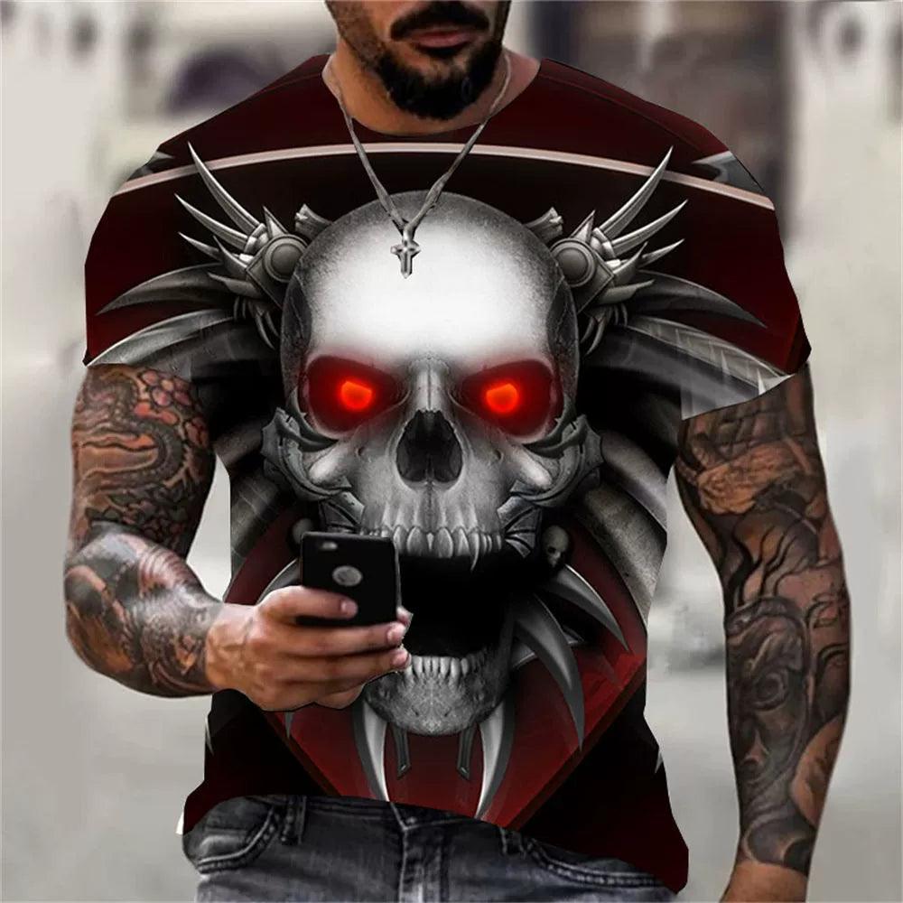 3D Skeleton Loose Round Collar T-shirt Casual 3D Skull Loose Crew Neck T-shirt - Premium T-Shirt from Lizard Vigilante - Just $22.99! Shop now at Lizard Vigilante