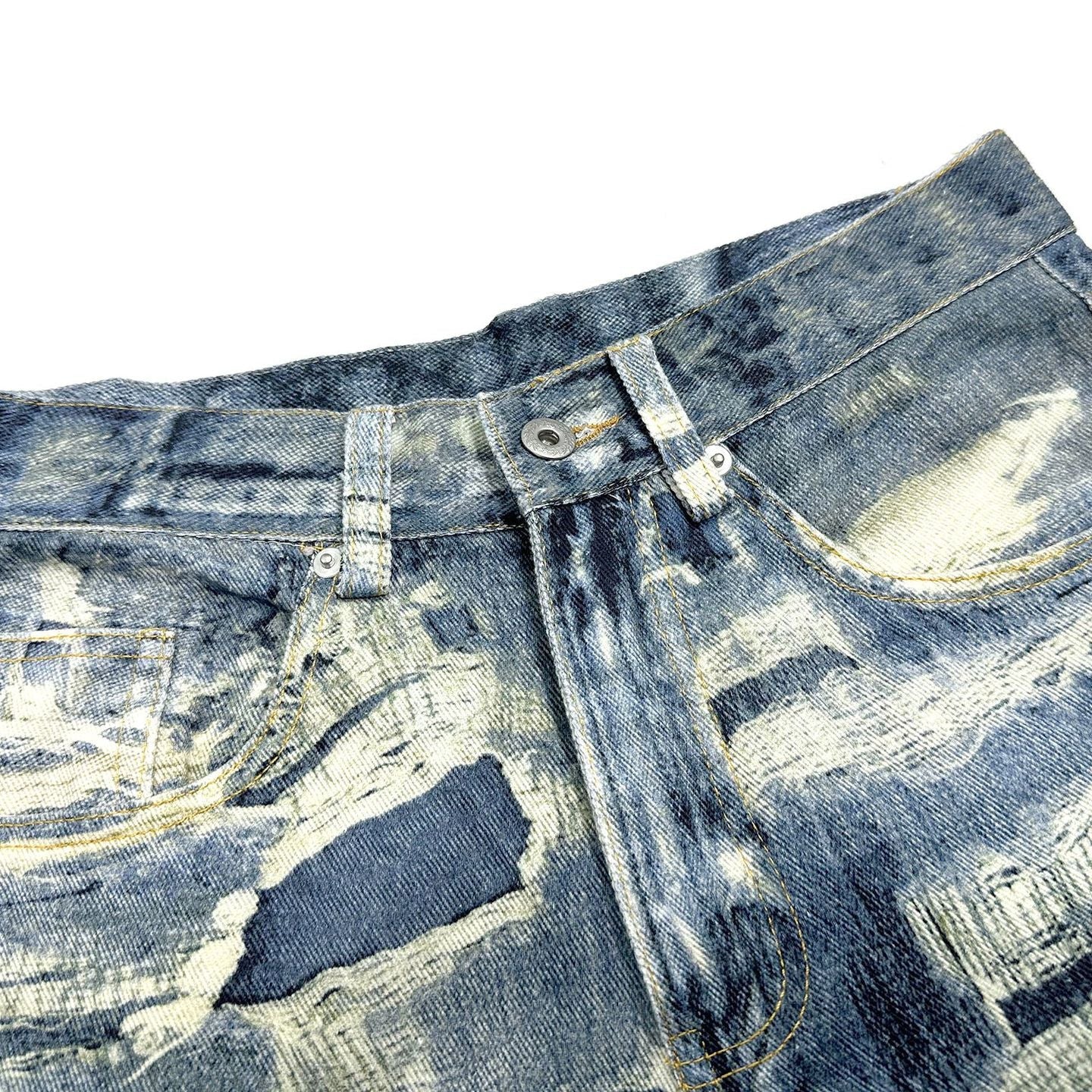 American Street Fashion Ripped Cool Loose Denim Trousers