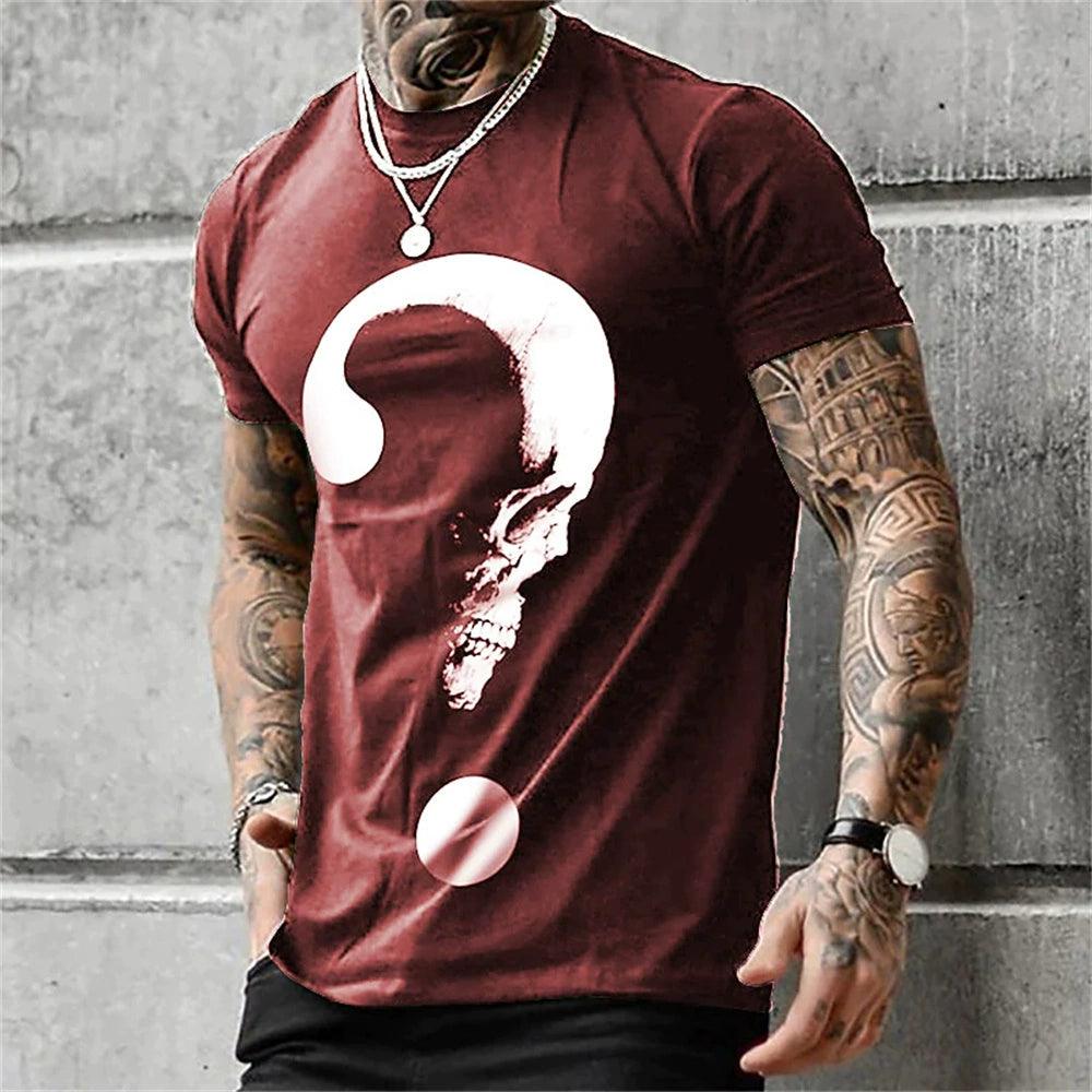 3D Skeleton Loose Round Collar T-shirt Casual 3D Skull Loose Crew Neck T-shirt - Premium T-Shirt from Lizard Vigilante - Just $22.99! Shop now at Lizard Vigilante