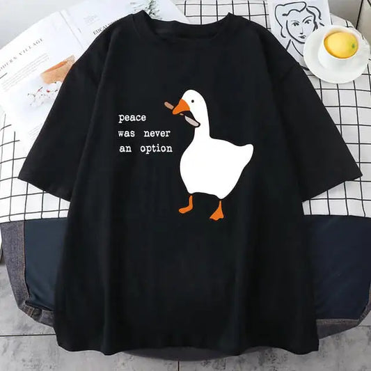 Summer Pure Cotton Cartoon Duck Men's Fashion T-shirt
