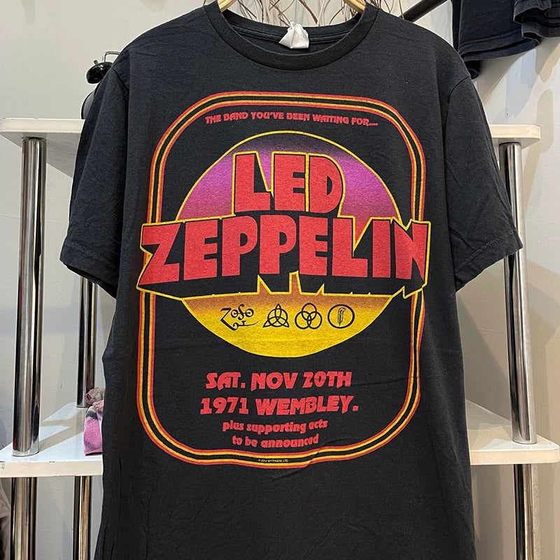 Black Concert T-shirt Led tf Zep Band Rock Short Sleeve - Lizard Vigilante